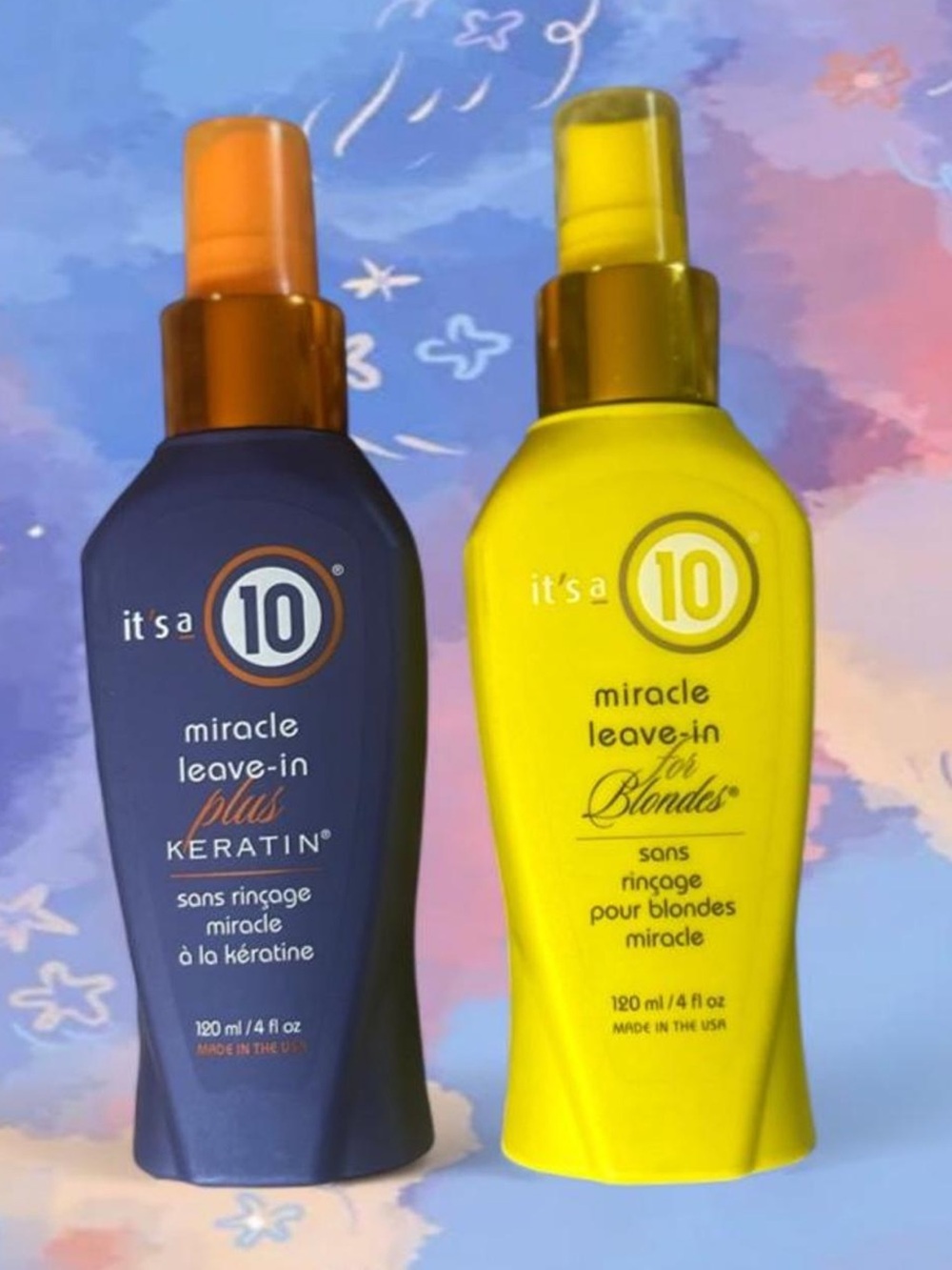 New it’s a 10 plus keratin & for blondes Miracle Leave-In Sprays.